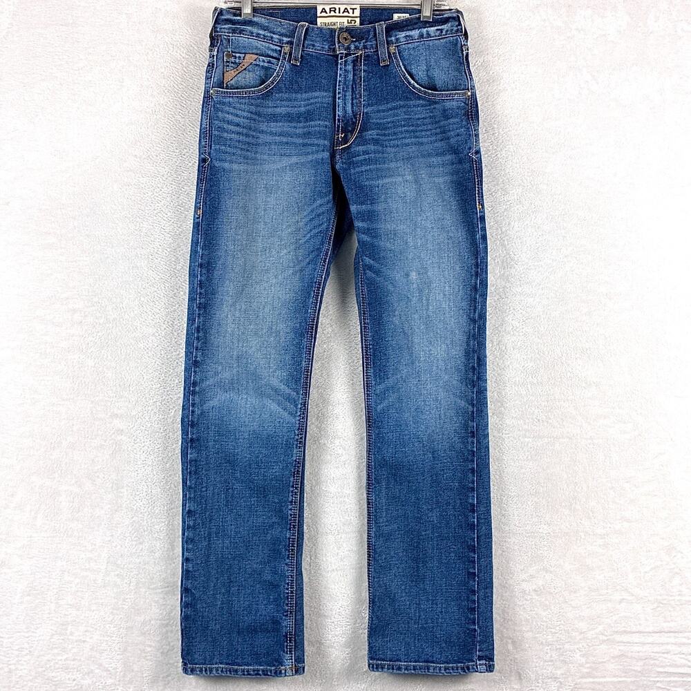 Ariat Jeans Men 30x32 M5 Rebar Faded Whiskered Honeycombed Straight Workwear